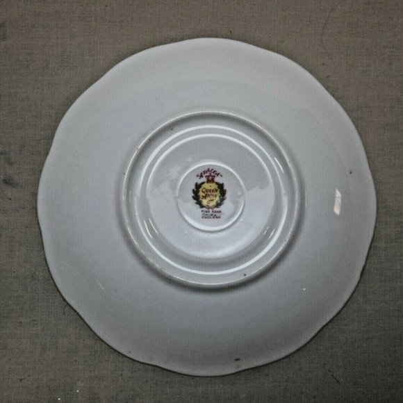 Queen Anne Fine Bone China England Pink & Yellow Azalea Footed Tea Cup & Saucer - Picture 7 of 14